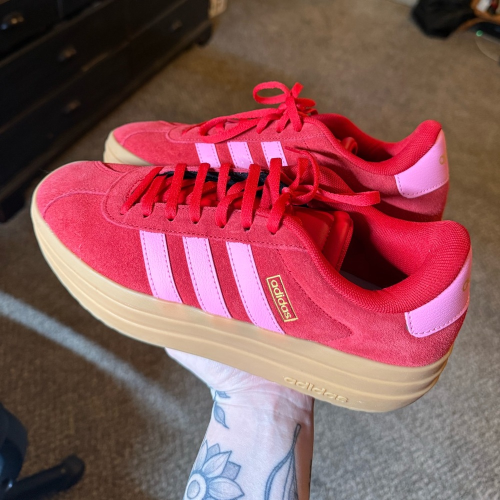 Adidas Women's Red and Pink Sneakers